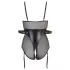 Cottelli Bondage - sjajni bodi s lisicom (crni) - XL