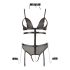Cottelli Bondage - Otvoreni body sa lancima (crni) - L