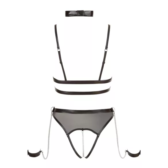 Cottelli Bondage - Otvoreni body sa lancima (crni) - L