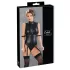 Cottelli Bondage - sjajni bodi bez rukava i lisice (crno) - L