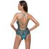 Cottelli - čipkasti body sa pertlama, otvoren (zeleni) - XL
