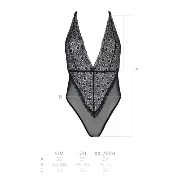 Passion Eco Zinnia - čipkasti bodi (crna)