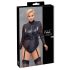 Cottelli Bondage Plus Size - body sa čipkastim rukavima (crna)