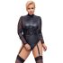 Cottelli Bondage Plus Size - body sa čipkastim rukavima (crna)