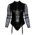 Cottelli Bondage Plus Size - body sa čipkastim rukavima (crna)