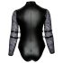 Cottelli Bondage Plus Size - body sa čipkastim rukavima (crna)