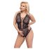 Cottelli Curves Plus Size - providni body s uzorkom (crni)