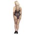 Cottelli Curves Plus Size - providni body s uzorkom (crni)