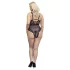 Cottelli Curves Plus Size - providni body s uzorkom (crni)