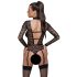 Cottelli - prozirni, crni body sa trakama - M