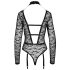 Cottelli - prozirni, crni body sa trakama - M