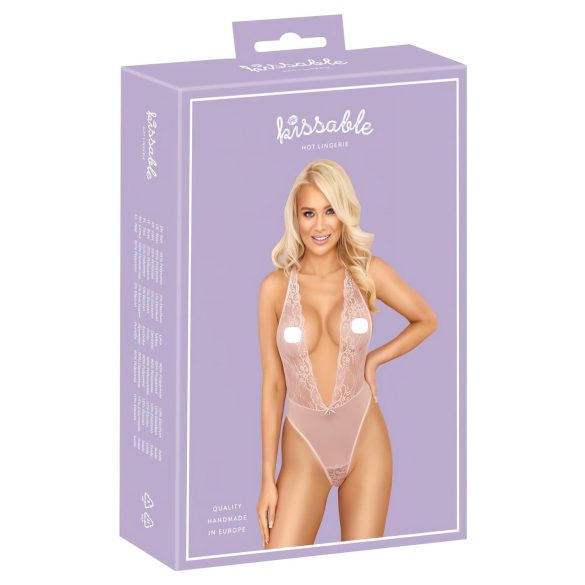 Poljubljiva čipkasta bodi (pink)