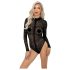 Noir - leopard deseni, dugih rukava body (crna) - M
