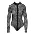 Noir - leopard deseni, dugih rukava body (crna) - M