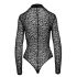 Noir - leopard deseni, dugih rukava body (crna) - M