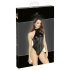 Noir - sjajni body s okovratnikom (crna) - XL
