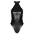 Noir - sjajni body s okovratnikom (crna) - XL