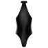 Noir - sjajni body s okovratnikom (crna) - XL