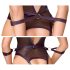Cottelli Bondage - otvoreni body i lisice (crne)