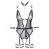 Cottelli Bondage - otvoreni body i lisice (crne)