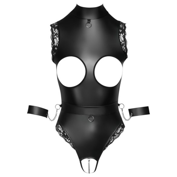 Cottelli Bondage - otvoreni body sa istaknutim grudima (crna) - L