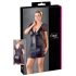 Cottelli Plus Size - crna čipkasta haljina sa mašnom - 2XL