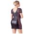 Cottelli Plus Size - crna čipkasta haljina sa mašnom - 2XL