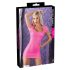 Cottelli Party - sjajna, kratka haljina s rukavima (pink) - XL