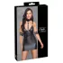 Cottelli Bondage - sjajna mini haljina sa okovratnikom (crna) - XL