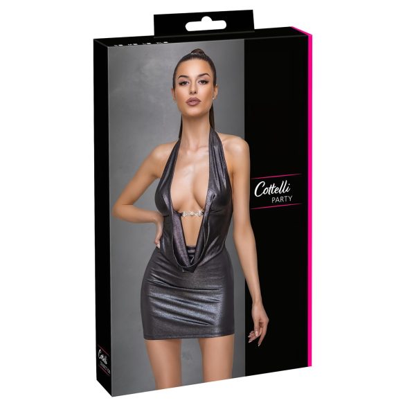 Cottelli Party - srebrna haljina sa trakom za vrat