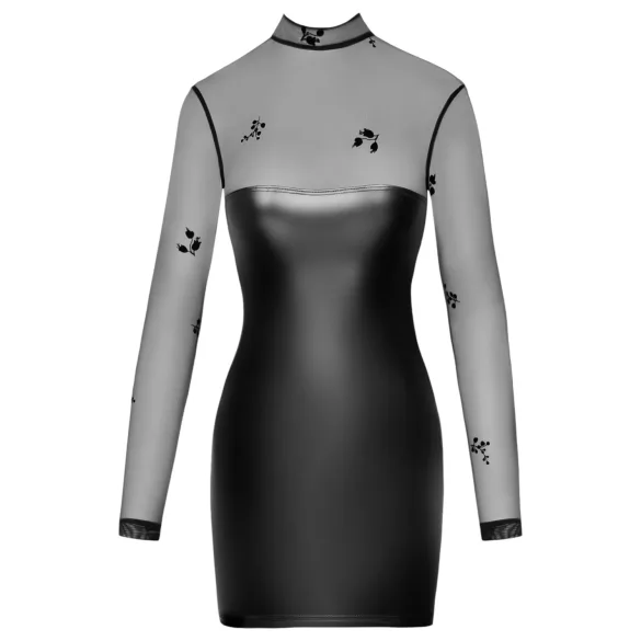 Noir - Providna haljina sa sjajnim gornjim delom (crna)