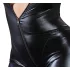 Cottelli Plus Size - sjajan crni party kombinezon sa dugim rukavima - 2XL