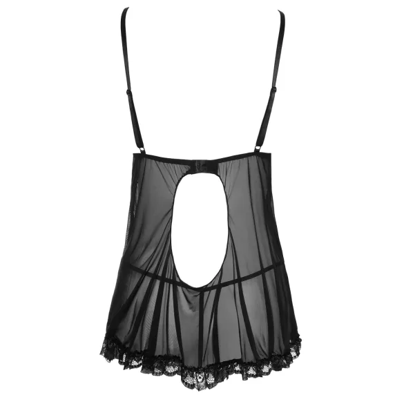 Cottelli - Zavodljivi čipkani babydoll (crni) - M