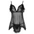 Cottelli - Zavodljivi čipkani babydoll (crni) - L