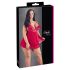 Cottelli Plus Size - čipkasta lepršava babydoll haljina (crvena)