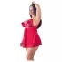 Cottelli Plus Size - čipkasta lepršava babydoll haljina (crvena) - XL