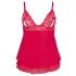 Cottelli Plus Size - čipkasta lepršava babydoll haljina (crvena) - XL