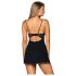 Obsessive Luvae - cvetni, mrežasti negliže i tanga (crna) - L/XL