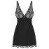 Obsessive Luvae - cvetni, mrežasti negliže i tanga (crna) - L/XL