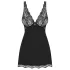 Obsessive Luvae - cvetni, mrežasti negliže i tanga (crna) - L/XL