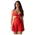 Obsessive Cupide Desir - prozirni čipkani spavaćica set (crvena)