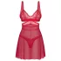 Obsessive Cupide Desir - prozirni čipkani spavaćica set (crvena)