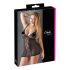 Cottelli Plus Size - čipkasta prozirna spavaćica (crna)