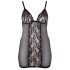 Cottelli Plus Size - čipkasta prozirna spavaćica (crna) - 2XL