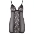 Cottelli Plus Size - čipkasta prozirna spavaćica (crna) - 4XL