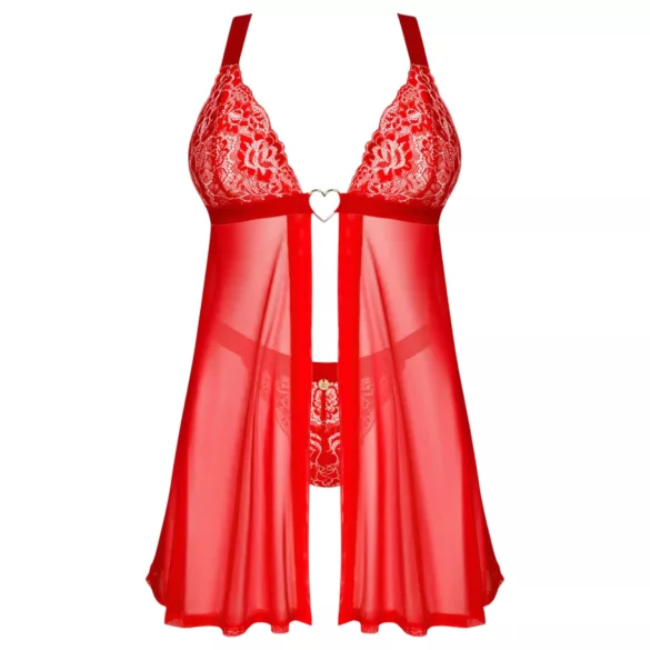 Obsessive Elianes - čipkasti babydoll set (crveni)