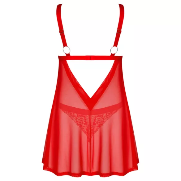 Obsessive Elianes - čipkasti babydoll set (crveni)