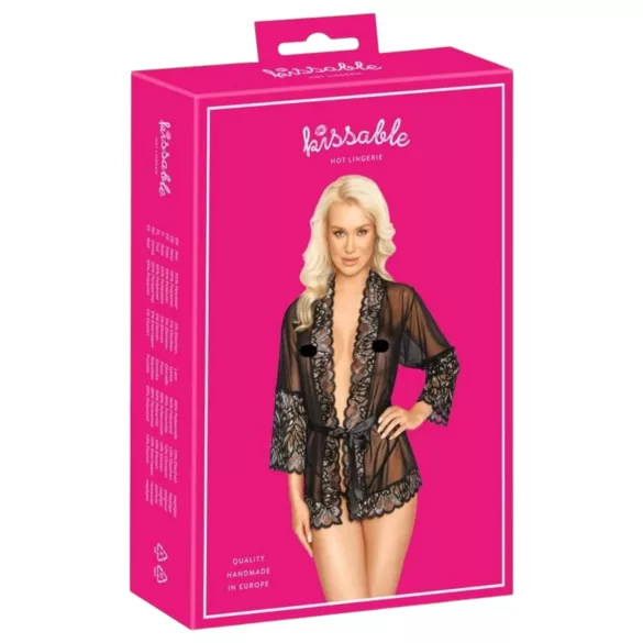 Poljubiv - kratki ogrtač (crni) - L/XL