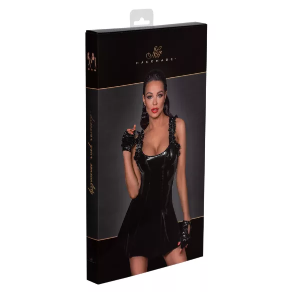 Noir - crna mini haljina sa volanima - M