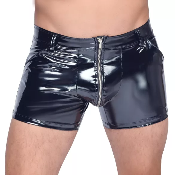 Black Level - Muške lak pantalone sa bočnim džepovima (crne) - M